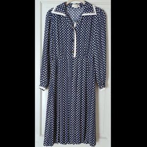 VINTAGE Lapine 60s Pleated Skirt Long Sleeved Midi Dress, Made in Japan, Size S